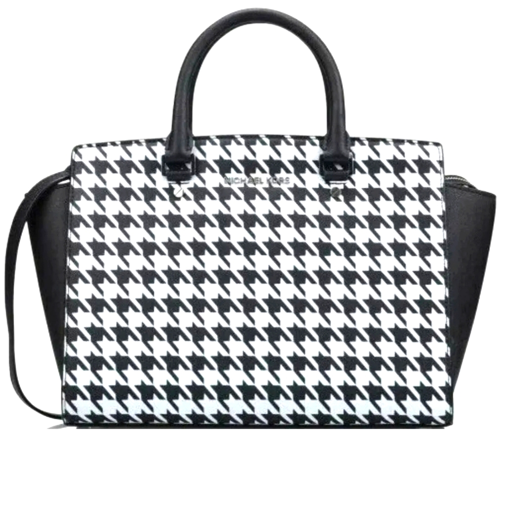 Michael Kors Selma Houndstooth Satchel